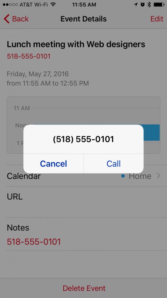 iPhone-dial-from-Calendar