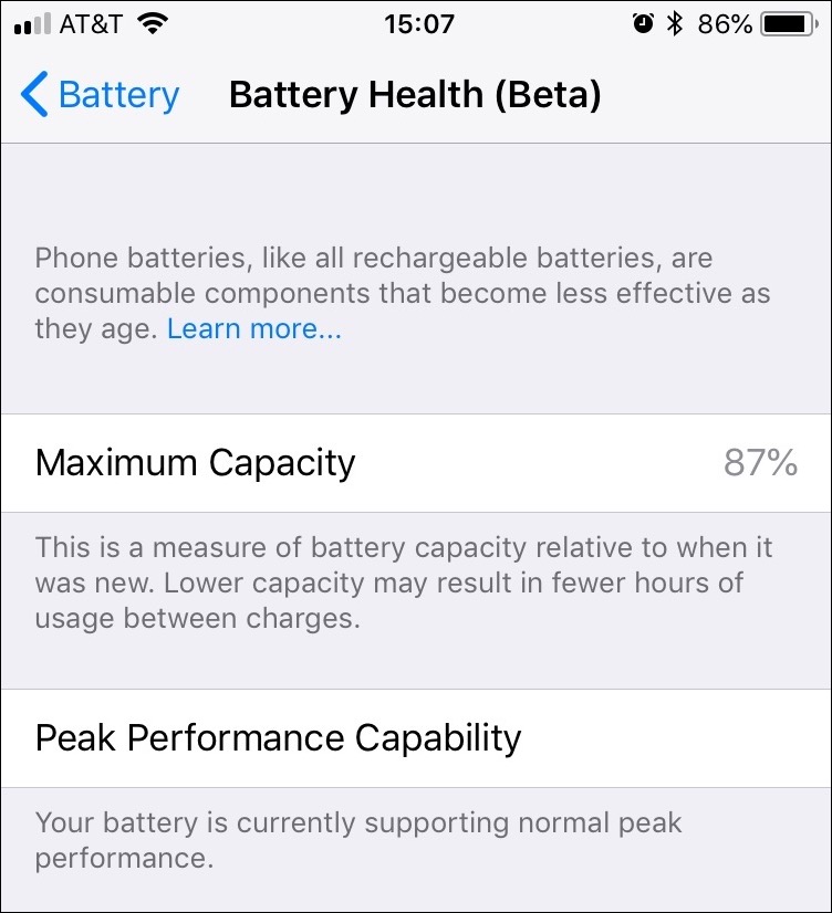 battery health page