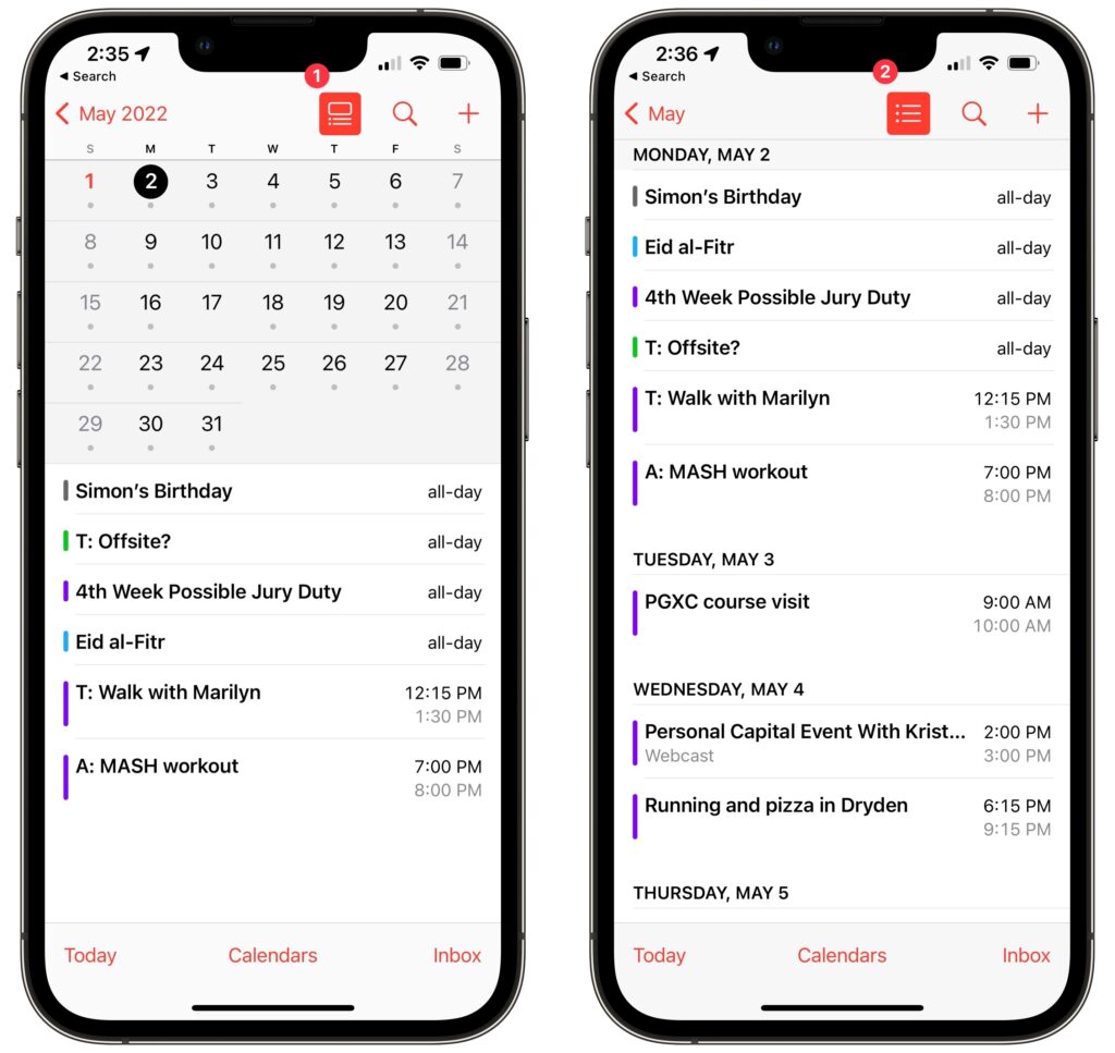 Don t Miss the List Views in the iPhone s Calendar App Austin MacWorks